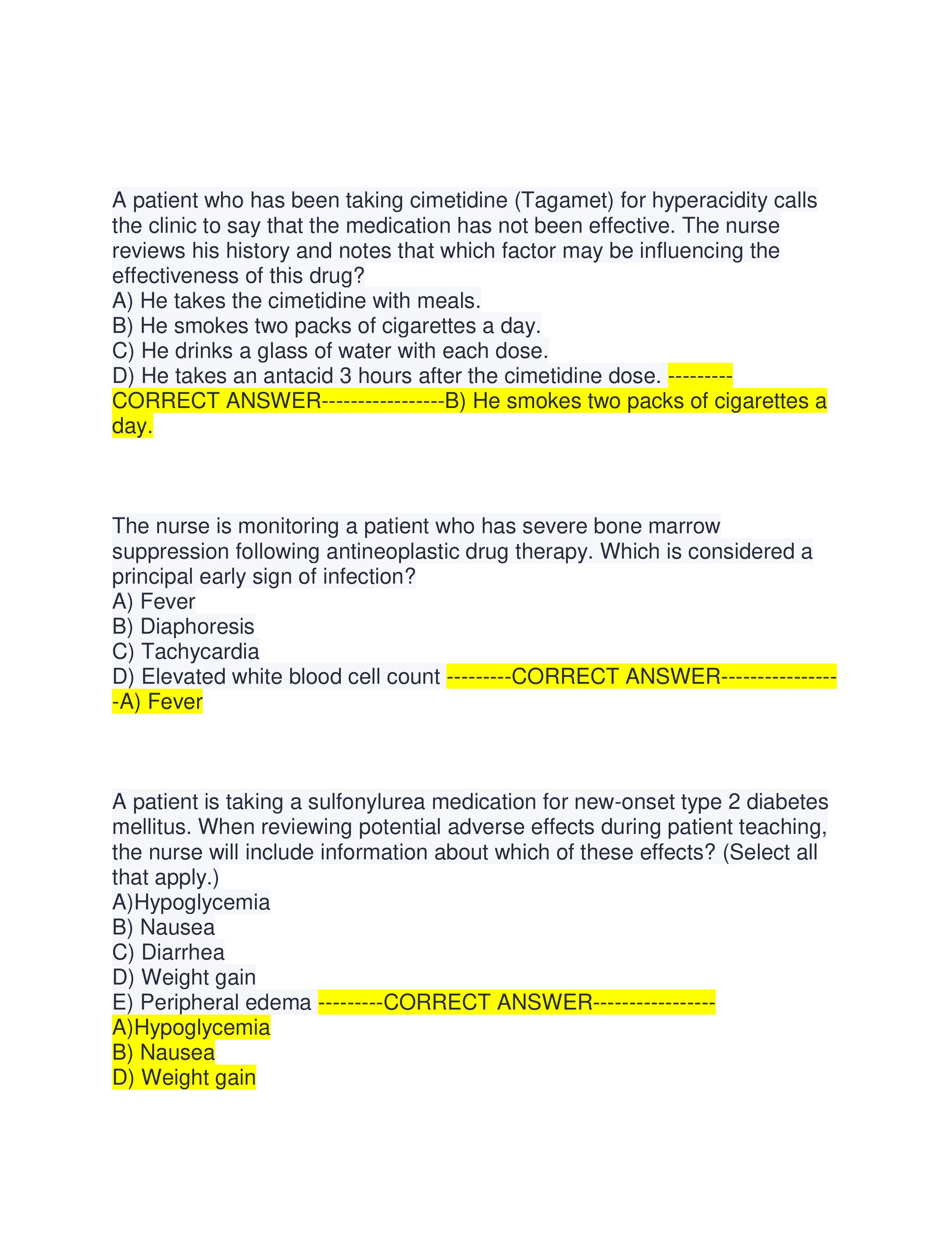 Preview page 5 of ATI RN PHARMACOLOGY FINAL EXAM ACTUAL EXAM | ALL QUESTIONS AND CORRECT ANSWERS | ALREADY GRADED A+ | VERIFIED ANSWERS | 