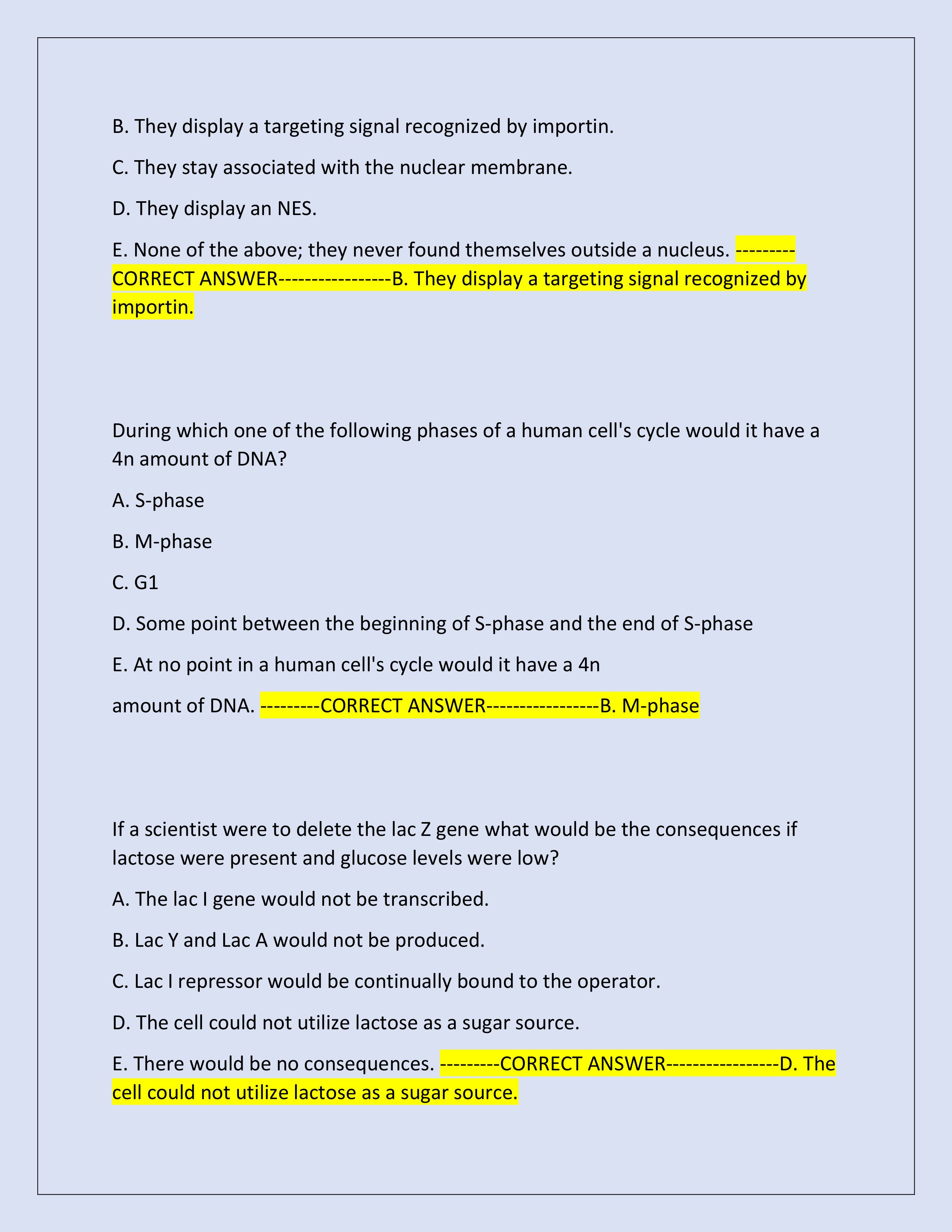 Preview page 3 of MCB 150 Final Exam 2025 | Molecular and Cellular Biology | Questions and Correct Answers | Verified Answers | Just Relea