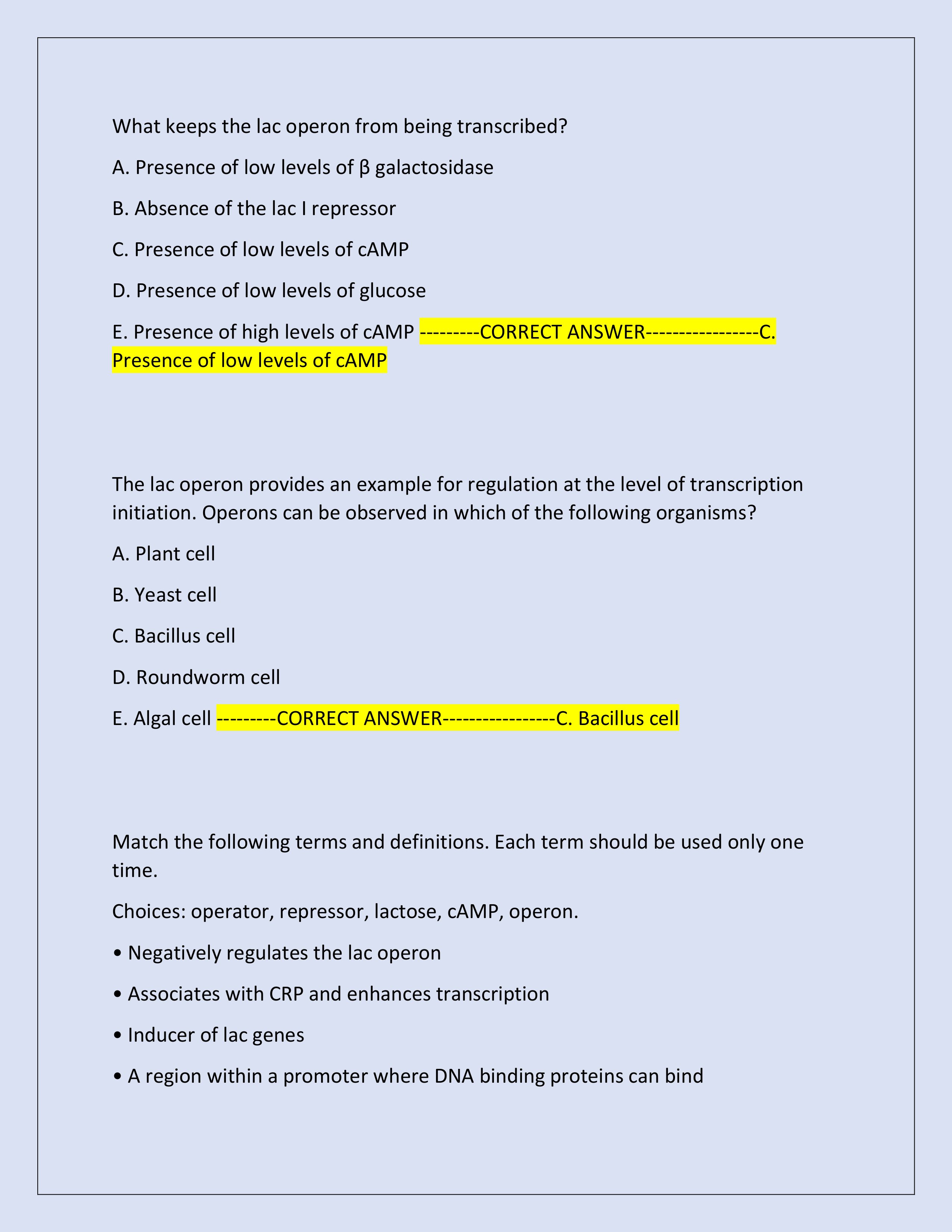 Preview page 6 of MCB 150 Final Exam 2025 | Molecular and Cellular Biology | Questions and Correct Answers | Verified Answers | Just Relea