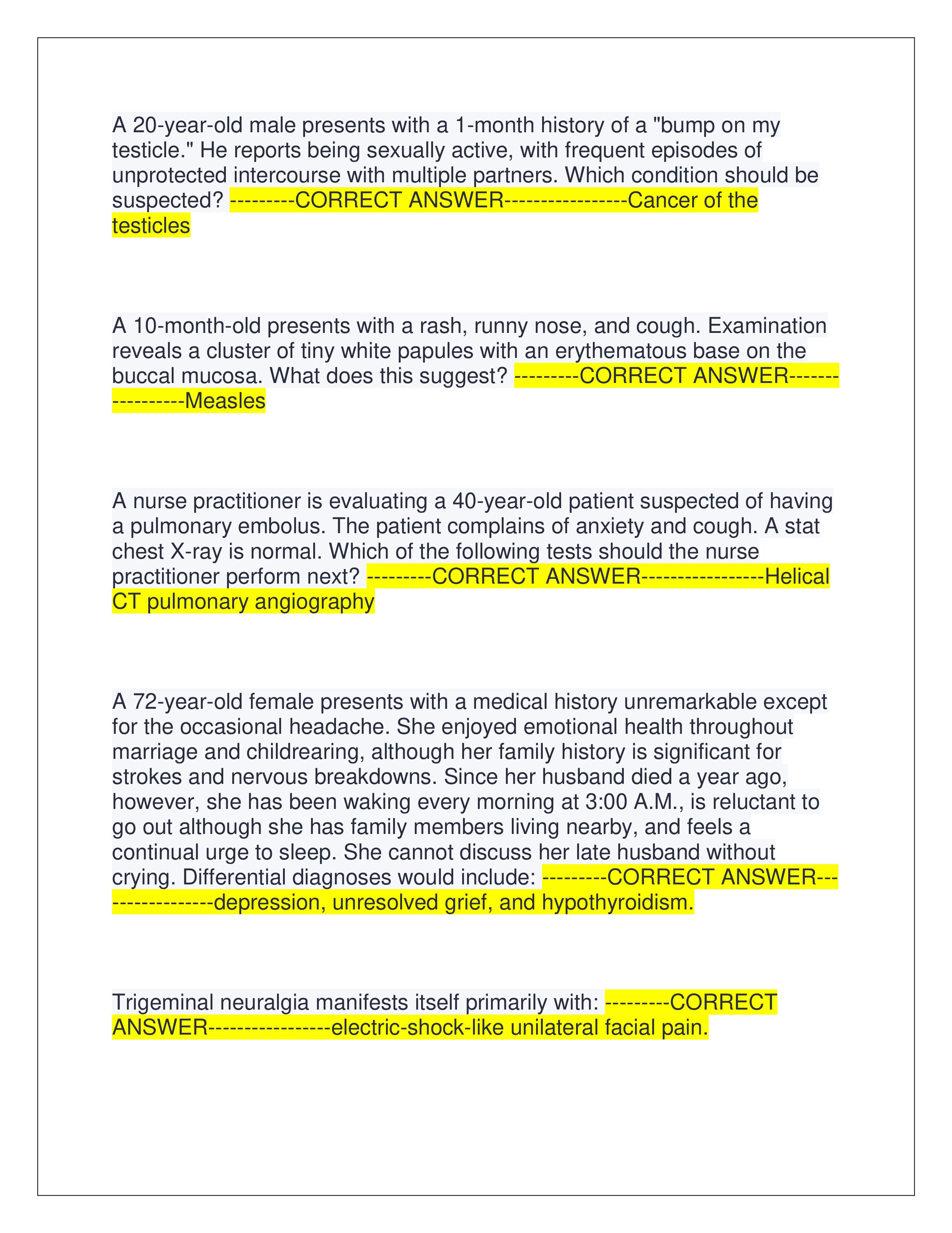 Preview page 2 of AANP FNP EXAM LATEST EXAM 2025 | COMPLETE QUESTIONS AND CORRECT ANSWERS | GRADED A+ | LATEST VERSION | JUST RELEASED | V