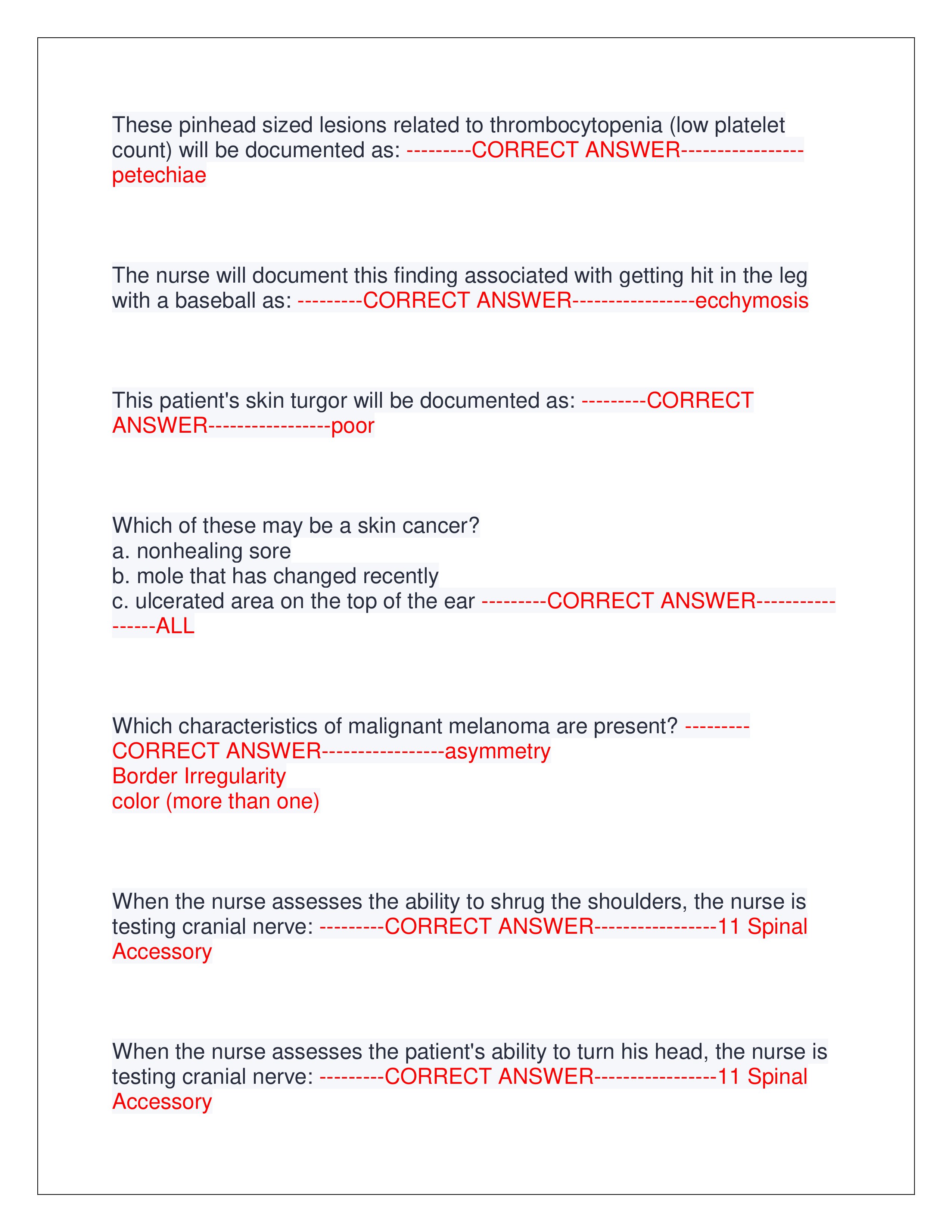 Preview page 3 of 2025 ADVANCED HEALTH ASSESSMENT EXAM 2 | LATEST VERSION 2025 | QUESTIONS AND CORRECT ANSWERS | GRADED A+ | VERIFIED ANSW