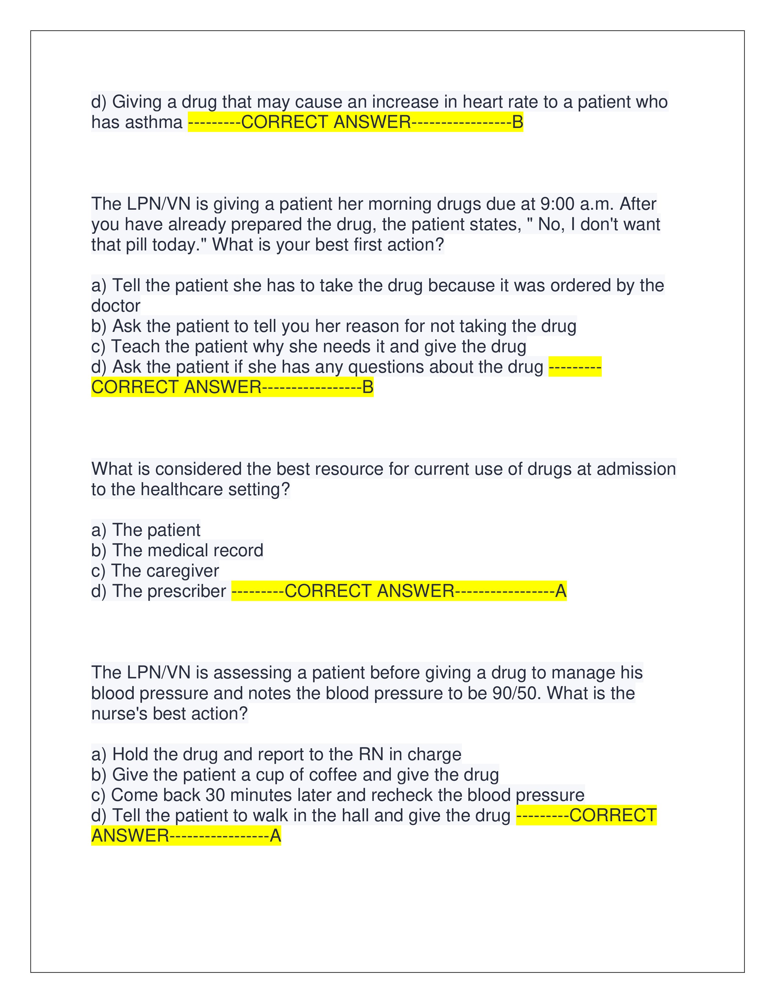 Preview page 3 of PHARMACOLOGY RN ATI MIDTERM EXAM | QUESTIONS AND CORRECT ANSWERS (GRADED A+) | VERIFIED ANSWERS | LATEST VERSION