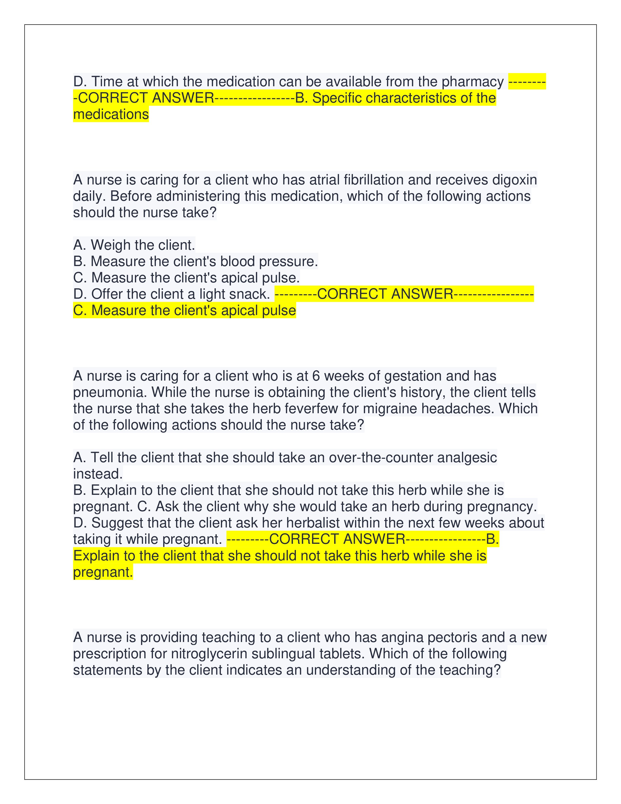 Preview page 3 of ATI PHARMACOLOGY EXAM (LATEST EXAM 2025) | QUESTIONS AND CORRECT ANSWERS | ALREADY GRADED A+ | VERIFIED ANSWERS