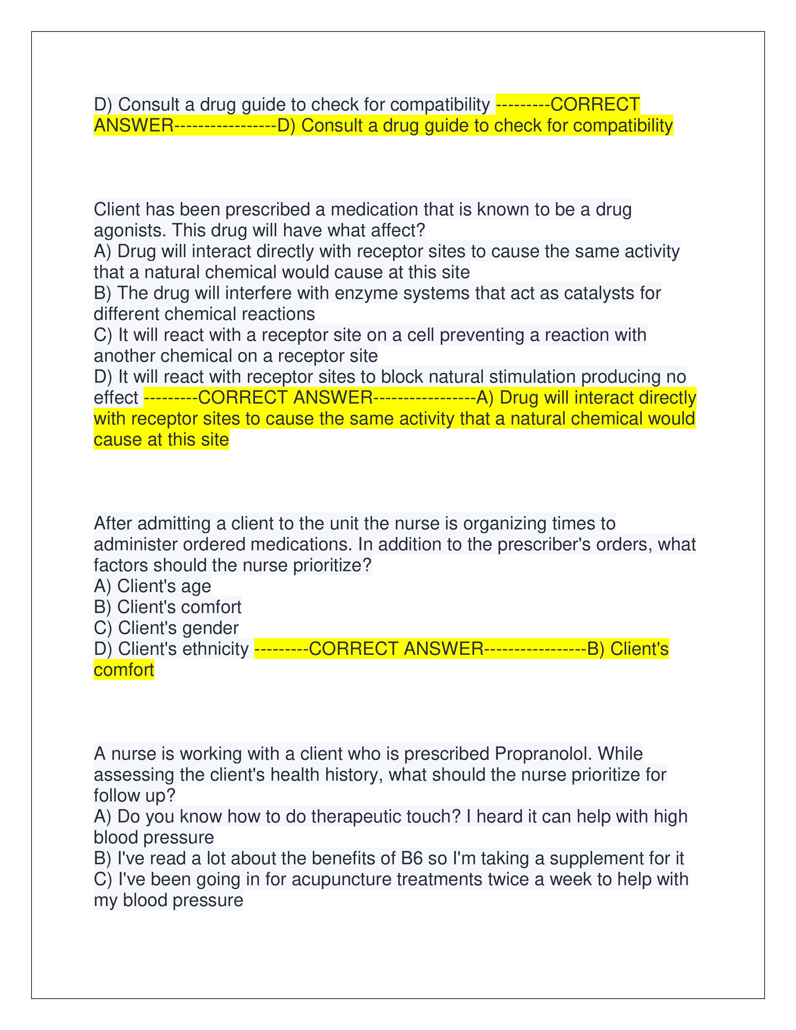 Preview page 4 of RN ATI PHARMACOLOGY FINAL EXAM (LATEST EXAM 2025) | ALL QUESTIONS AND CORRECT ANSWERS | GRADED A+ | VERIFIED ANSWERS