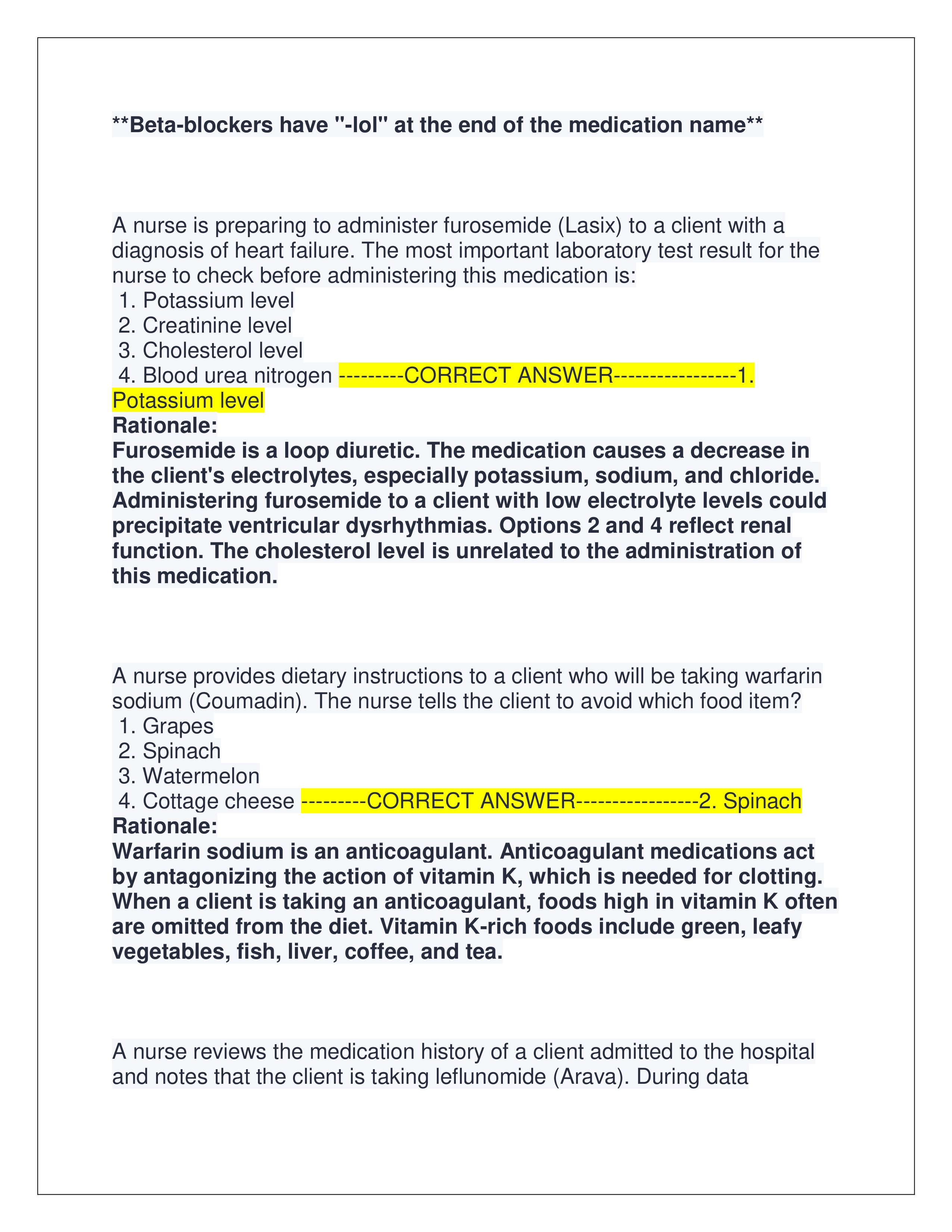 Preview page 3 of HESI PHARMACOLOGY EXAM 2025 | 2 DIFFERENT EXAMS | ALL QUESTIONS AND CORRECT ANSWERS WITH RATIONALES | GRADED A+ | LATEST