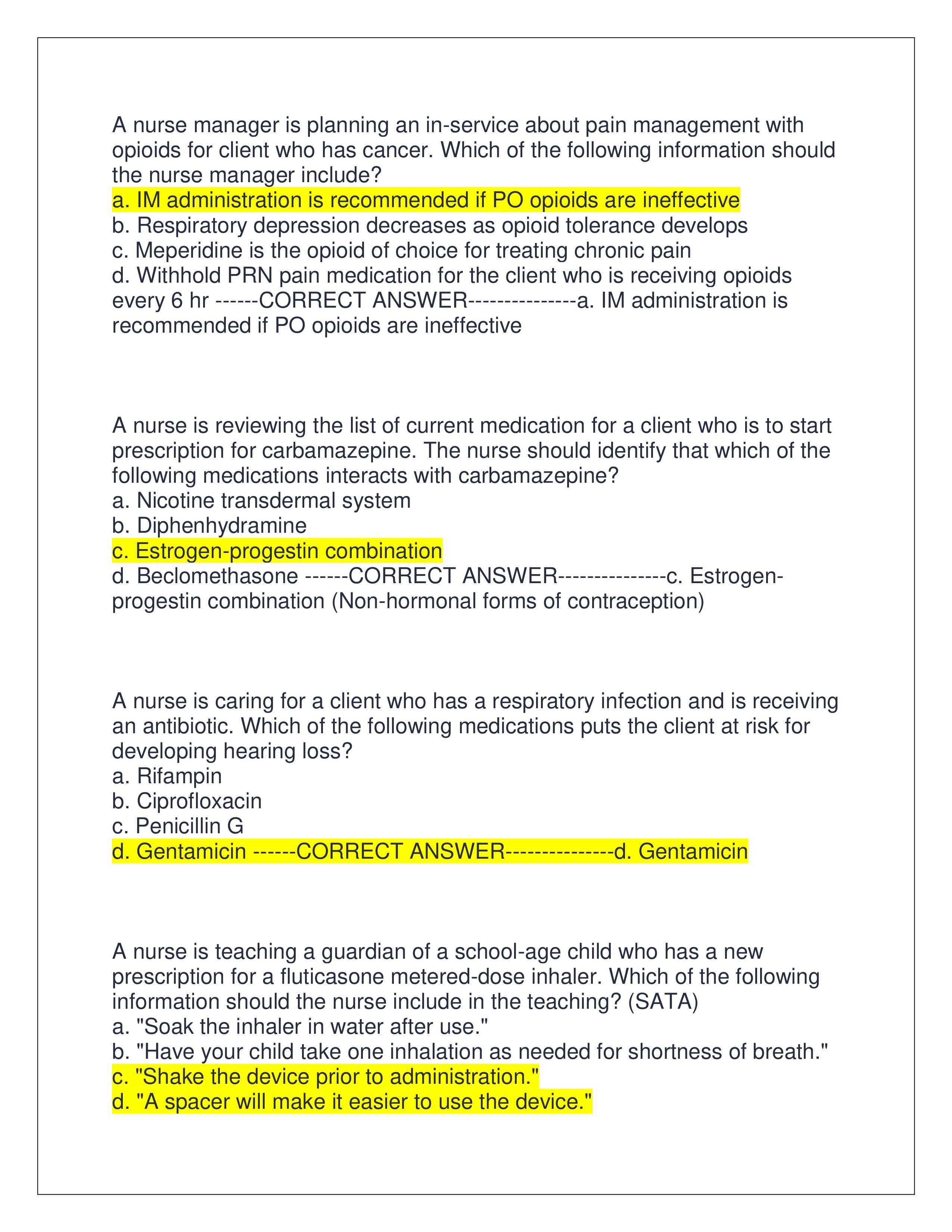 Preview page 2 of ATI RN PHARMACOLOGY EXAM | (REAL EXAM 2025) | ALL QUESTIONS AND CORRECT ANSWERS | GRADED A+ | VERIFIED ANSWERS | LATEST 