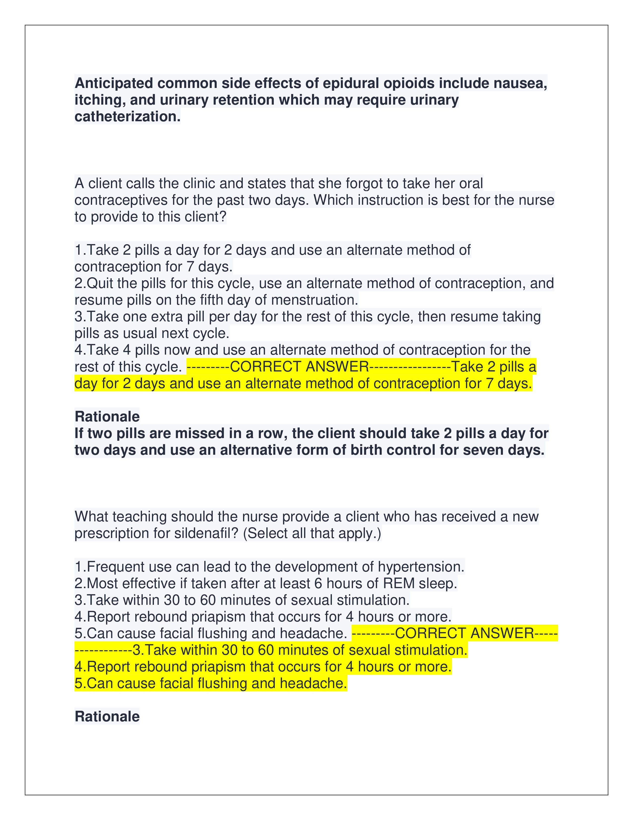 Preview page 3 of BSN 315 HESI PHARMACOLOGY EXAM (ACTUAL EXAM) | COMPLETE EXAM QUESTIONS AND CORRECT ANSWERS WITH RATIONALES | GRADED A+ |