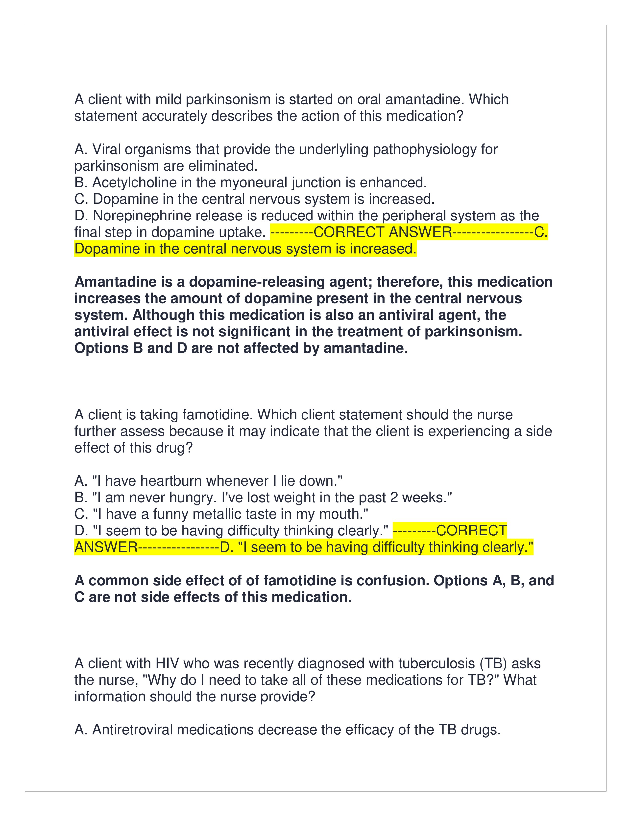 Preview page 2 of PHARMACOLOGY HESI EVOLVE EXAM (ACTUAL EXAM 2025) | ALL QUESTIONS AND CORRECT ANSWERS | VERIFIED ANSWERS | GRADED A+ | NE