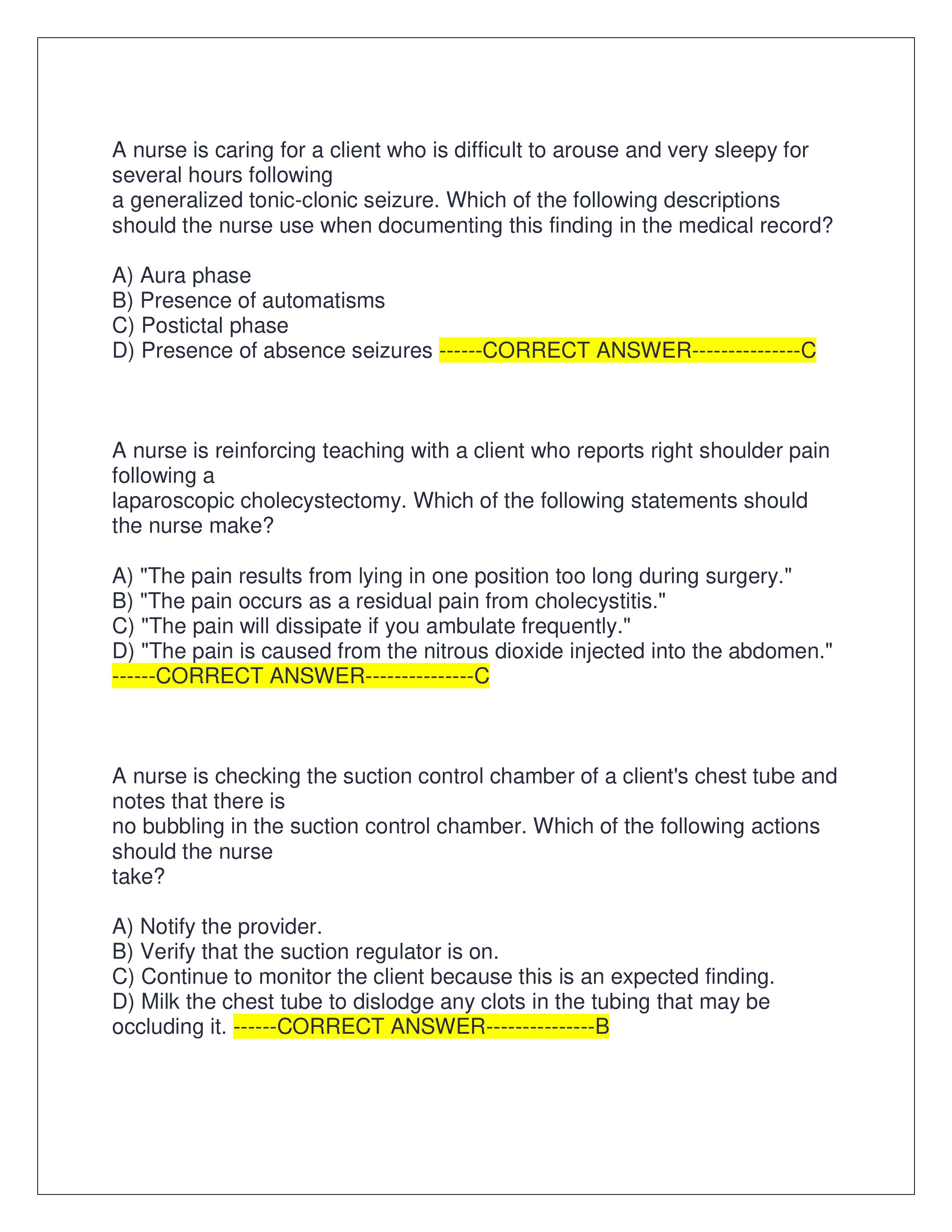 Preview page 2 of ATI MEDSURG PROCTORED EXAM (ACTUAL EXAM 2025) | QUESTIONS AND CORRECT ANSWERS (VERIFIED ANSWERS) | GRADED A+