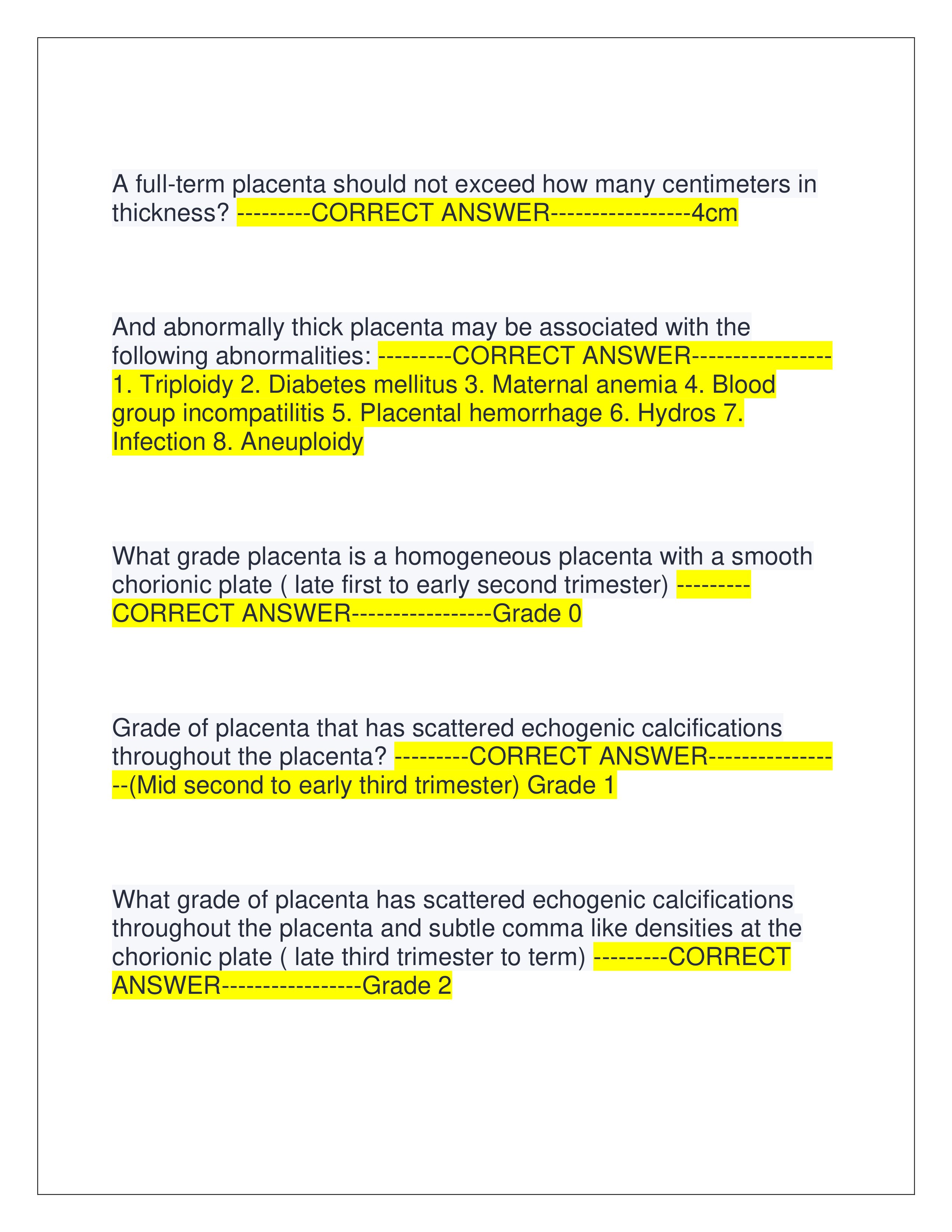 Preview page 7 of ARDMS OBGYN PRACTICE EXAM LATEST EXAM | ALL QUESTIONS AND CORRECT ANSWERS | GRADED A+ | VERIFIED ANSWERS | JUST RELEASED