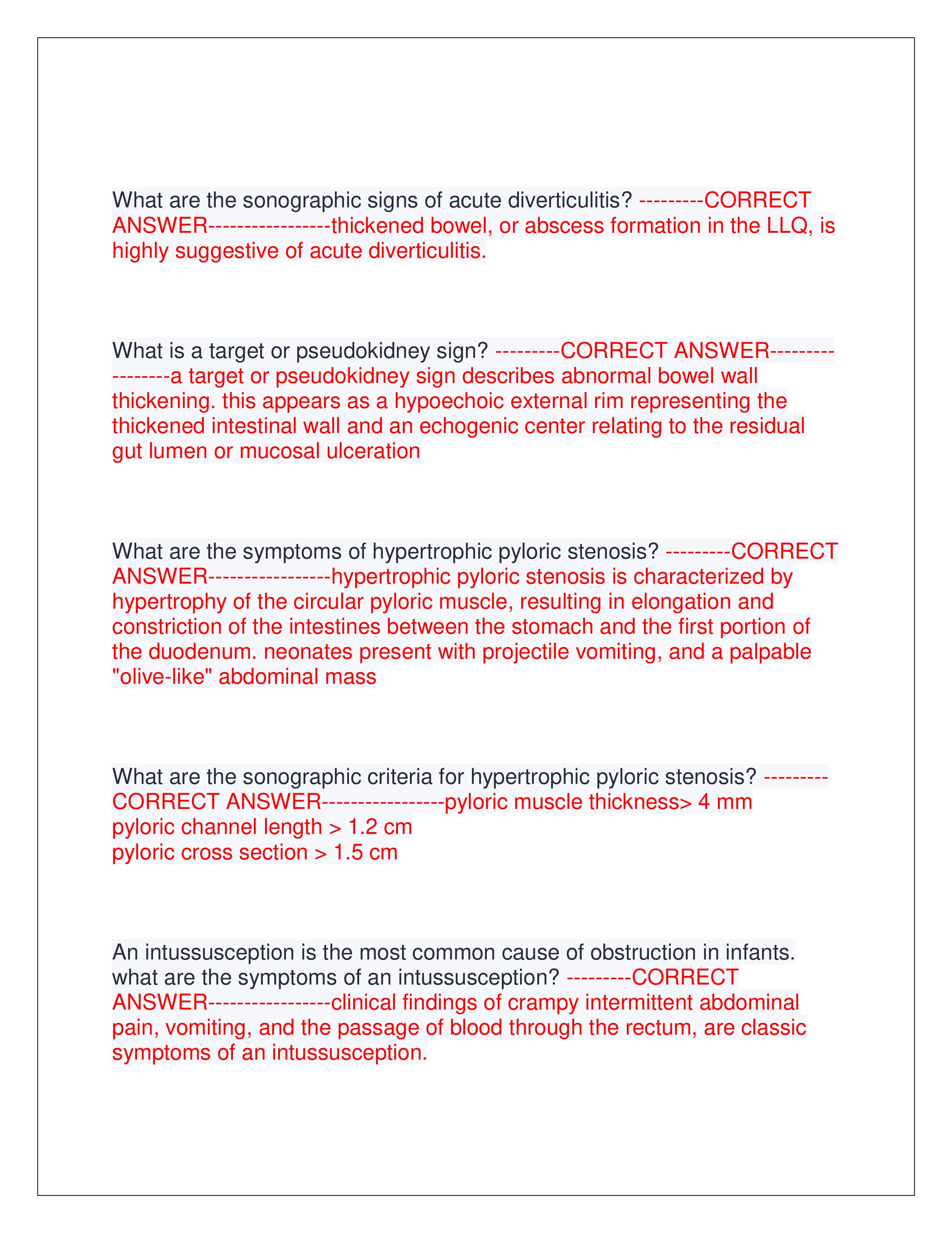 Preview page 2 of ARDMS ABDOMINAL SONOGRAPHY EXAM | QUESTIONS AND CORRECT ANSWERS | GRADED A+ | LATEST VERSION | VERIFIED ANSWERS